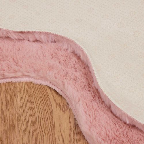 Килим с изкуствена заешка козина Olite Розово 80 x 120 cm