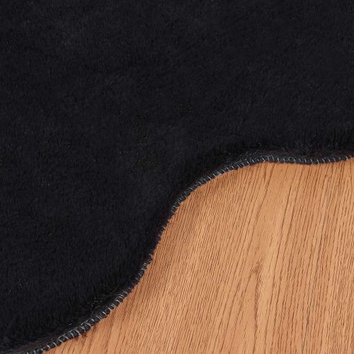 Килим с изкуствена заешка козина Olite Черно 60 x 90 cm