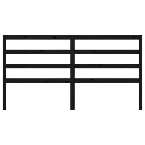 Горна табла за легло, черна, 186x4x100 см, бор масив