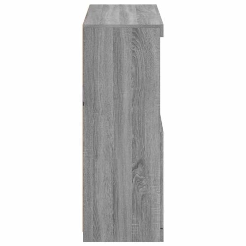 Сайдборд с LED светлини, сив сонома, 81x37x100 см