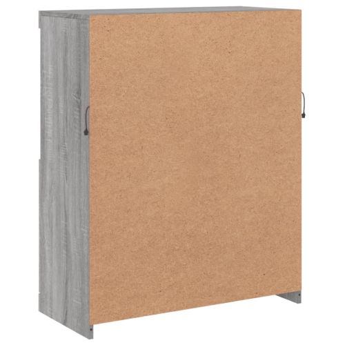 Сайдборд с LED светлини, сив сонома, 81x37x100 см