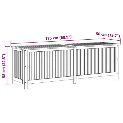 Градинска кутия за съхранение 175x50x58 см акациево дърво масив