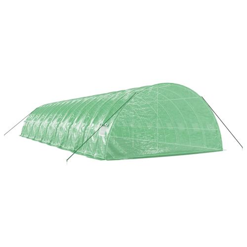 Оранжерия със стоманена рамка зелена 96 м² 16x6x2,85 м