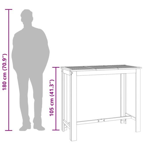 Градинска бар маса 120x60x105 см масивна акация