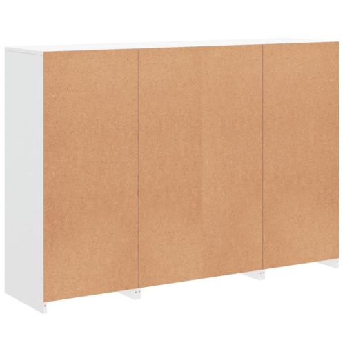 Сайдборди с LED осветление, 3 бр, бели, инженерно дърво