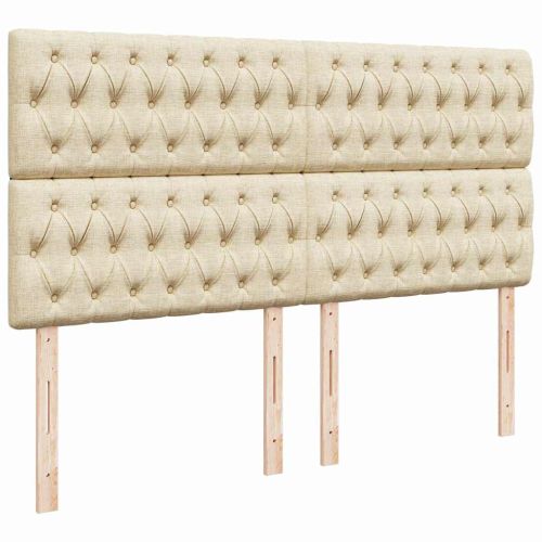 Османска легло с матрак, кремаво, 160x200 см, плат