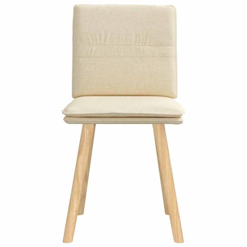 Трапезни столове, 2 бр, кремави, текстил