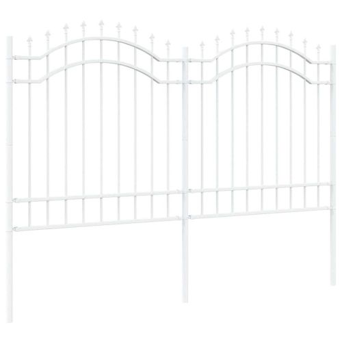 Градска ограда Бяло 165 cm Прахово покритие стомана
