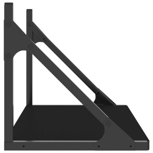 Стенни рафтове, 2 бр, черни, 60x25x25,5 см, инженерно дърво