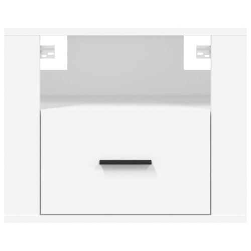 Нощно шкафче за стенен монтаж, бяло, 50x36x40 см