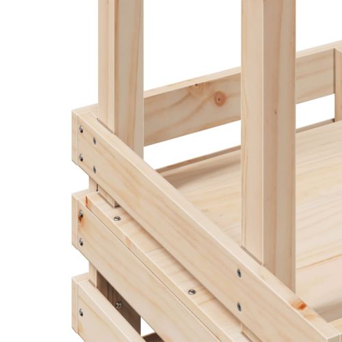 Външна бар маса с покрив 112,5x57x195,5 см масивно дърво