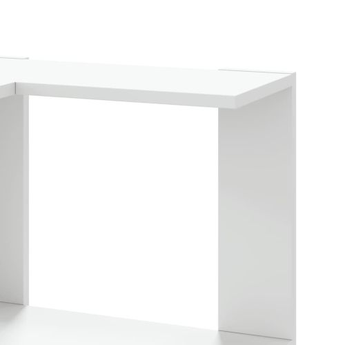 Ъглова етажерка 3 нива бял 50x50x102 см инженерно дърво