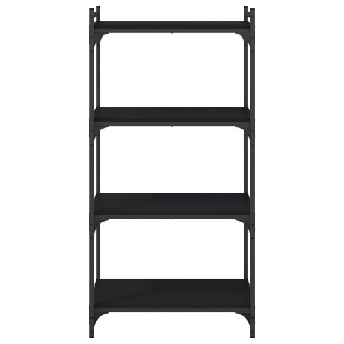 Библиотека 4 рафта черна 60x30x120 см инженерно дърво
