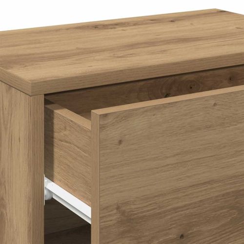 Нощни шкафчета за стенен монтаж, 2 бр, дъб артизан