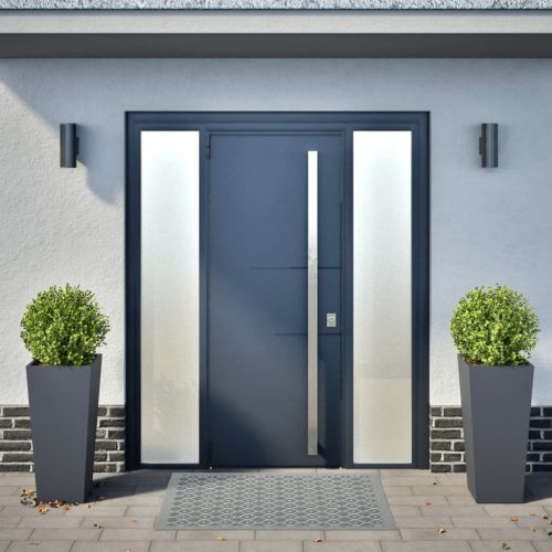 Градински кашпи, 2 бр, антрацит, 35x35x75 см, стомана