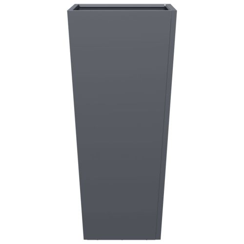 Градински кашпи, 2 бр, антрацит, 35x35x75 см, стомана