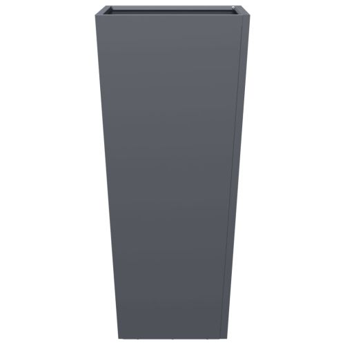 Градински кашпи, 2 бр, антрацит, 35x35x75 см, стомана