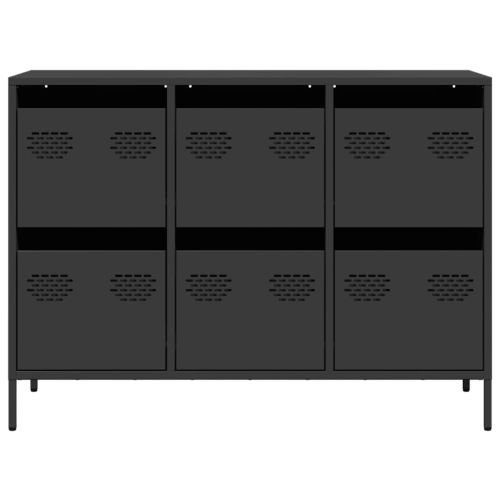 Бюфет, черен, 101,5x39x73,5 см, студеновалцувана стомана