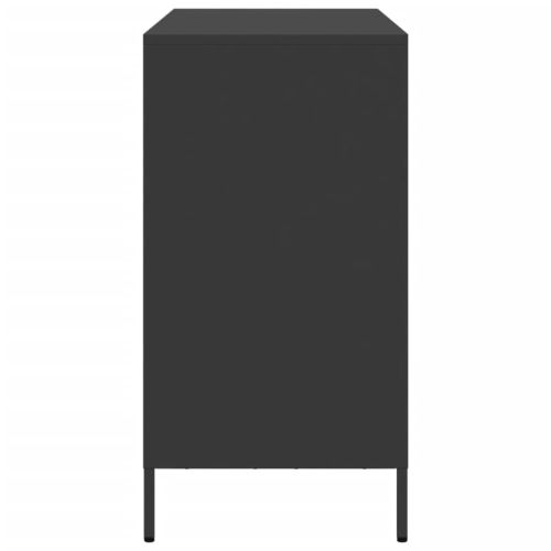 Бюфет, черен, 101,5x39x73,5 см, студеновалцувана стомана