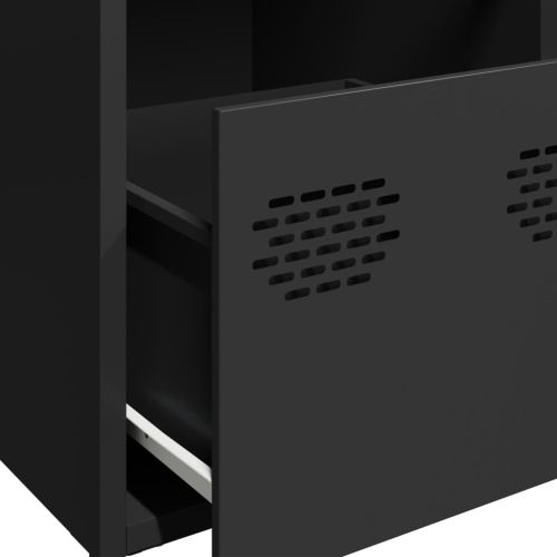 Бюфет, черен, 101,5x39x73,5 см, студеновалцувана стомана