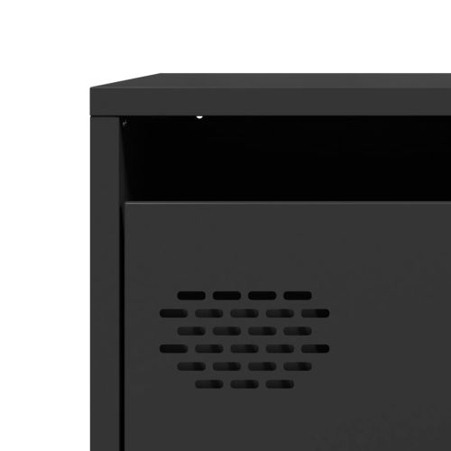 Бюфет, черен, 101,5x39x73,5 см, студеновалцувана стомана