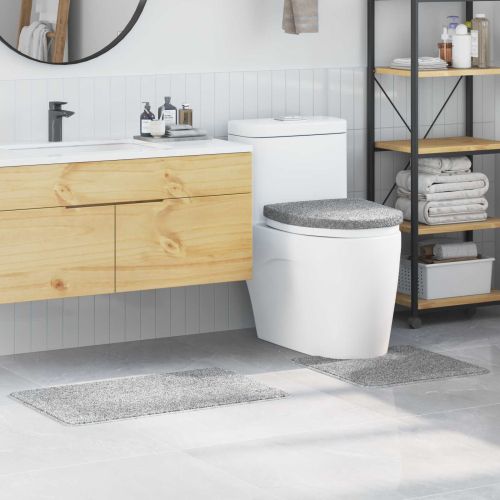 Комплект антислип килими за баня 3 pcs Сив ПП