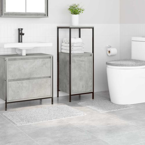 Комплект антислип килими за баня 3 pcs Сив ПП