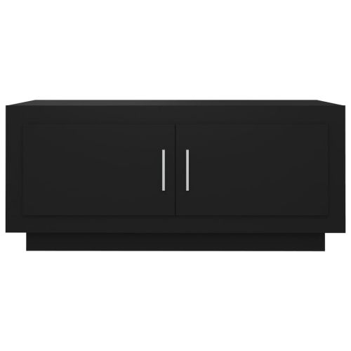 Маса за кафе, черна, 102x50x45 см, инженерно дърво