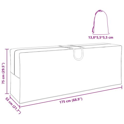 Чанта за съхранение на открито Черно 175 x 55 x 75 см 600D плат