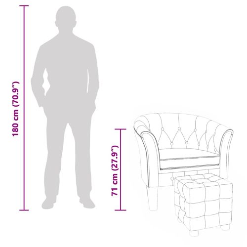 Фотьойл с табуретка за крака, бял, изкуствена кожа