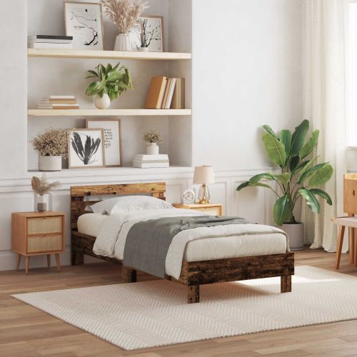 Рамка за легло Старо дърво 75 x 190 cm Инженерно дърво