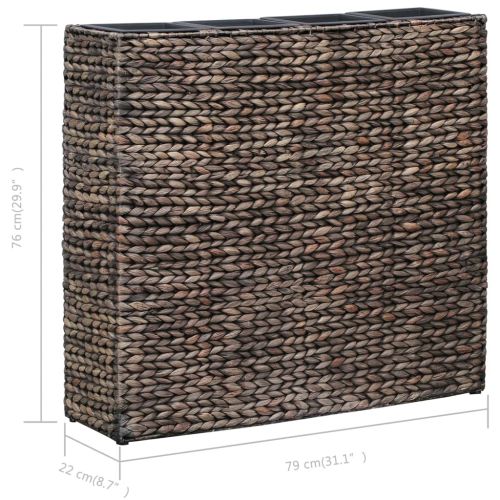 Повдигнато легло с 4 саксии, воден хиацинт, кафяво