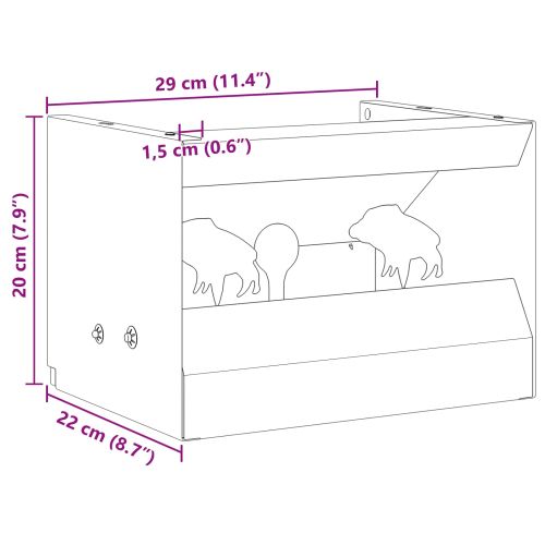 Кутия за улавяне на куршуми Черно 29 х 22 х 20 см Стомана