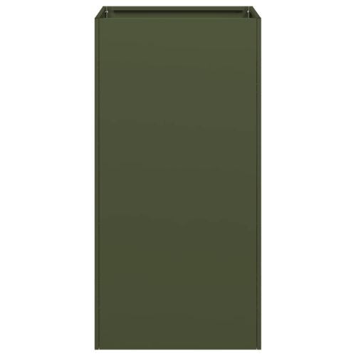 Кашпа, маслиненозелена, 40x40x80 см, студеновалцувана стомана