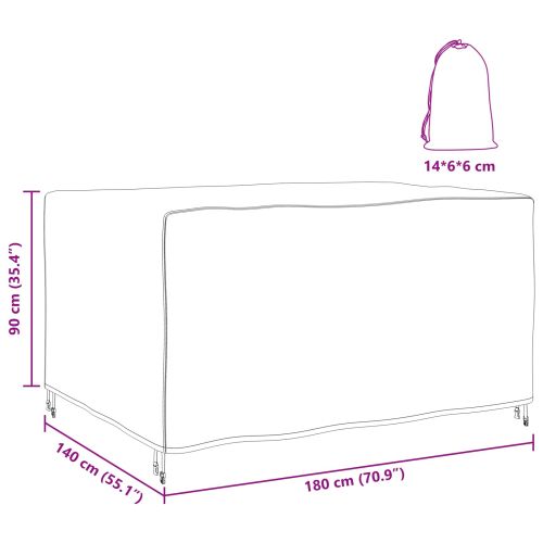 Покривало за градински мебели Черно 180 x 140 x 90 cm 420D