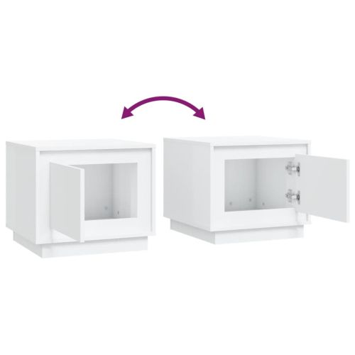 Маса за кафе, бяла, 51x50x44 см, инженерно дърво