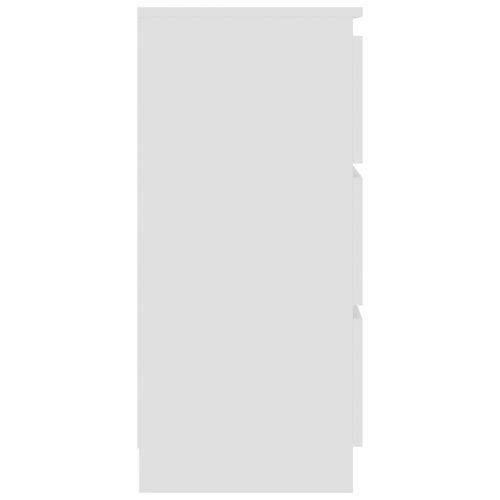 Сайдборд, бял, 60x35x76 см, инженерно дърво