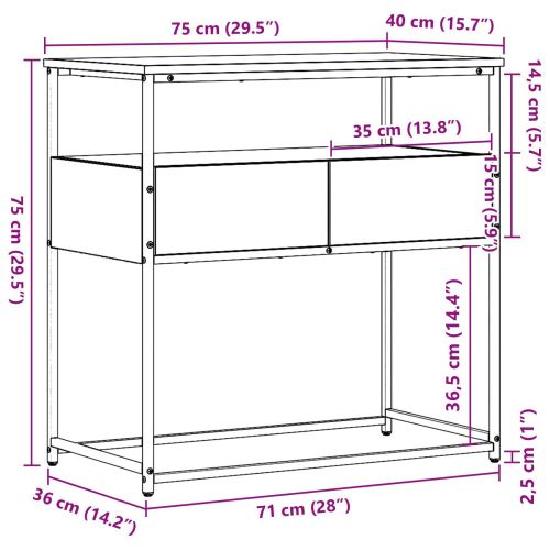 Конзолна маса с чекмедже Дъб 75 x 40 x 75 cm Инженерно дърво