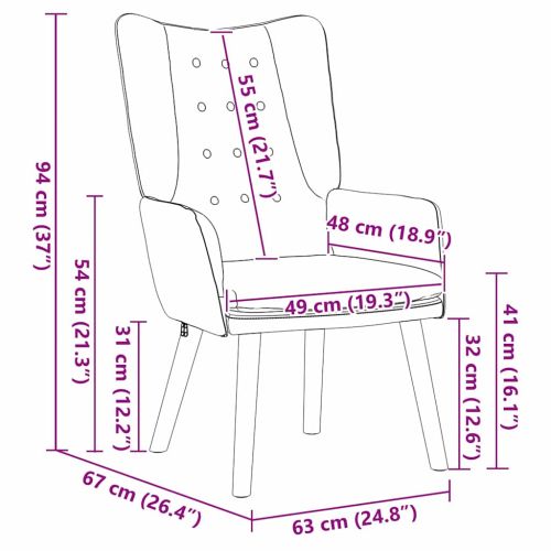 фотьойл Тюркоаз 63 x 67 x 94 см Кадифе