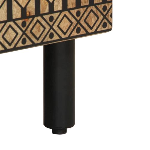 Шкаф за баня, черен, 62x33x58 см, масивно мангово дърво