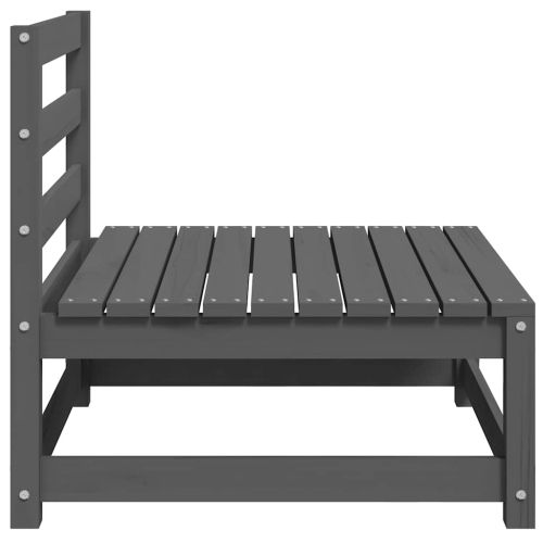 Градински средни дивани с възглавници, 2 бр, сиви, бор масив