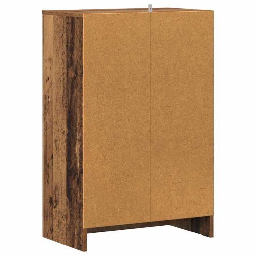 Шкаф за обувки, старо дърво, 60x35x92 см, инженерно дърво