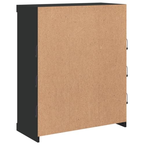 Сайдборд с LED светлини, черен, 81x37x100 см