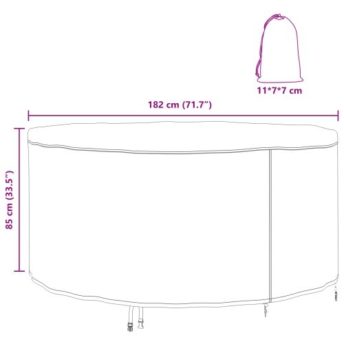 Покривало за градински мебели Черно 182 x 182 x 85 см 420D плат
