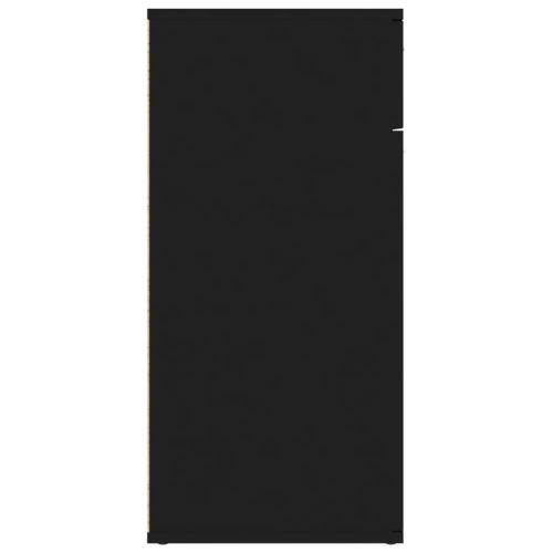 Сайдборд, черен, 80x36x75 см, инженерно дърво