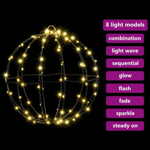 Топка с 96 LED светодиода Топло бяло 30 cm Метал