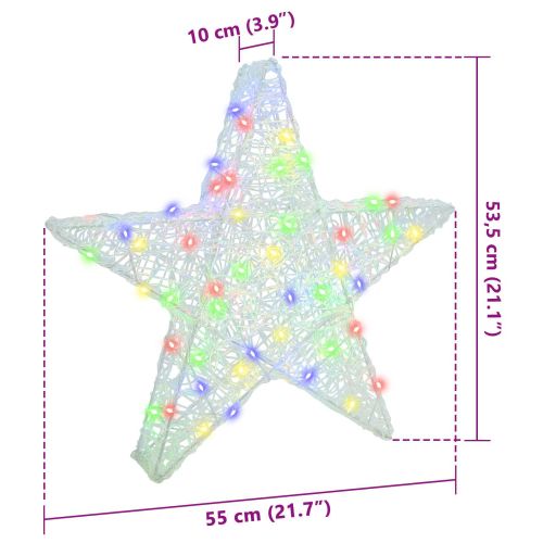 3D звезда Многоцветен 55 x 53.5 x 10 см Акрил