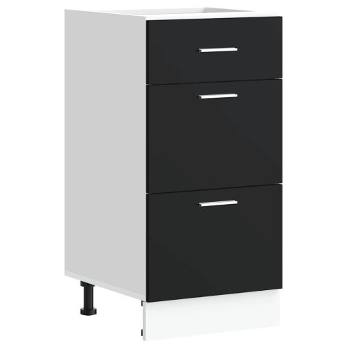 Долен шкаф "Lyon", черен, 40x46x81,5 см, инженерно дърво