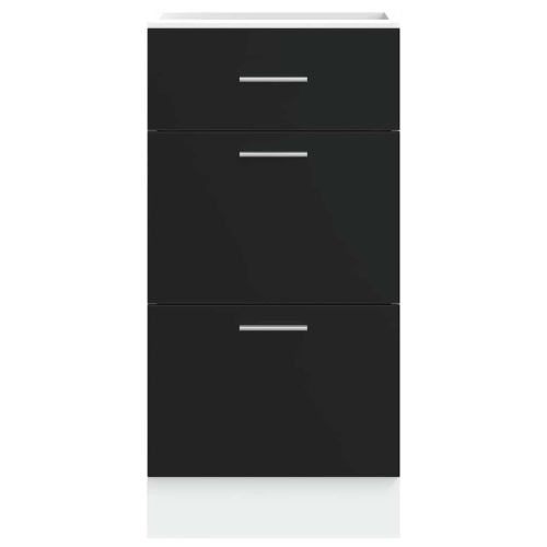 Долен шкаф "Lyon", черен, 40x46x81,5 см, инженерно дърво