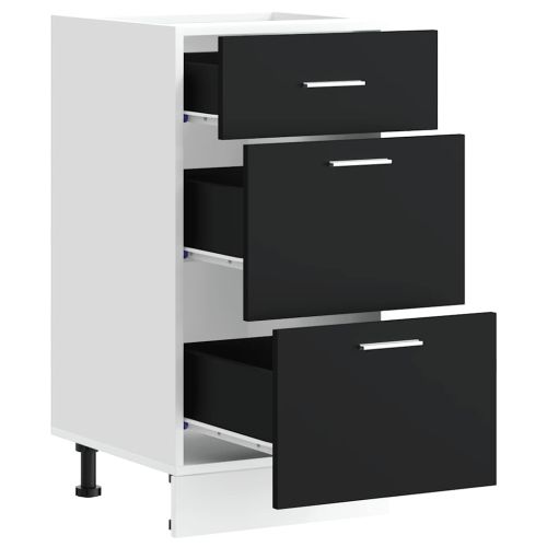 Долен шкаф "Lyon", черен, 40x46x81,5 см, инженерно дърво